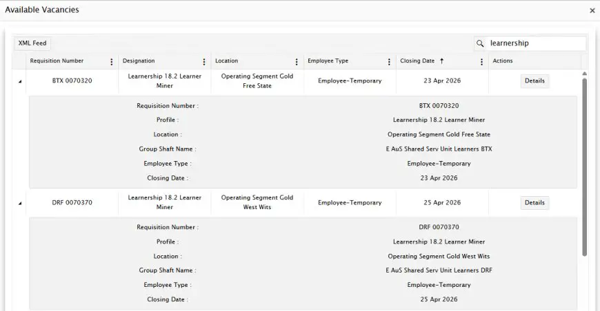 Sibanye-Stillwater learnerships 2026